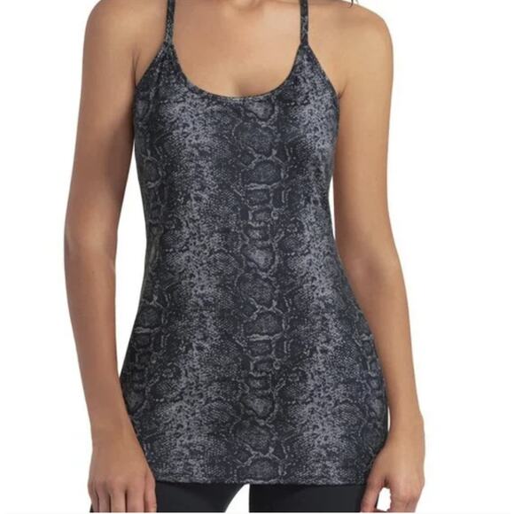 NWT Halston Studio Y Back Tank Top Snake Print M - Picture 1 of 3